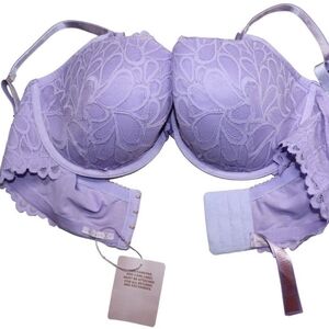 Savage x Fenty Bra Womens Size 42DD Purple Lavender Lace Front Balconette NEW